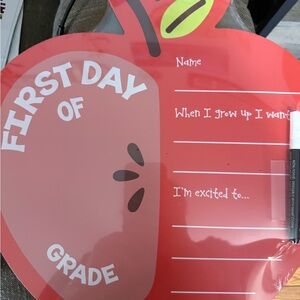Red Apple-Shaped First Day of School Sign